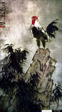  Gallo Arte - Gallo Xu Beihong sobre roca tradicional China